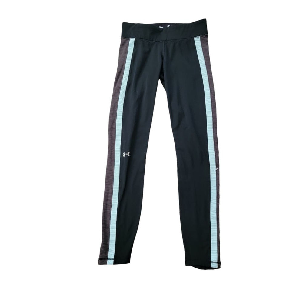 Under Armour Black/Grey/Light Blue Full Length Leggings Cold Gear size XS